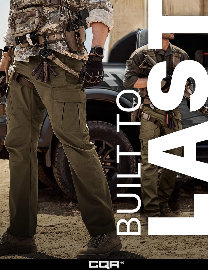 CQR Men's Tactical Pants, Water Resistant Ripstop Cargo Pants, Lightweight EDC Work Hiking Pants, Outdoor Apparel, Raider Mag Soil Green, 44W x 32L - Image 3