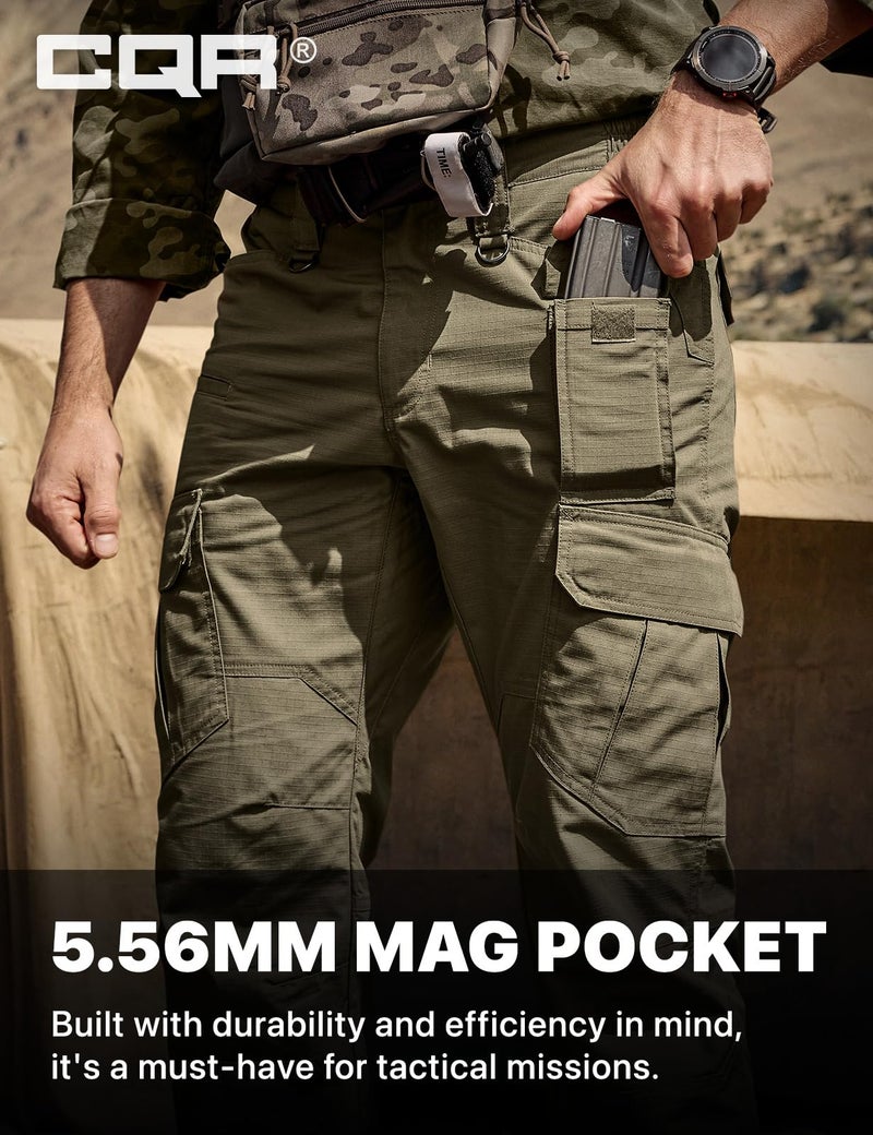 CQR Men's Tactical Pants, Water Resistant Ripstop Cargo Pants, Lightweight EDC Work Hiking Pants, Outdoor Apparel, Raider Mag Soil Green, 44W x 32L - Image 5