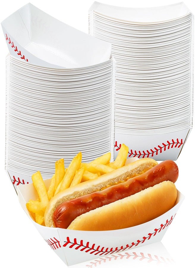 Dyrfolm 100 Pcs Paper Food Trays, Baseball Paper Plates Boat, Disposable Food Boats, Nacho Food Boats for Baseball Party Supplies, 6 x 3.9 x 1.7 Inch(2lb) - Image 1