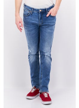Jack Jones بنطلون جينز رجالي قابل للتمدد بقصّة عادية، أزرق  - Image 1
