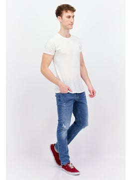 Jack Jones بنطلون جينز رجالي قابل للتمدد بقصّة عادية، أزرق  - Image 4