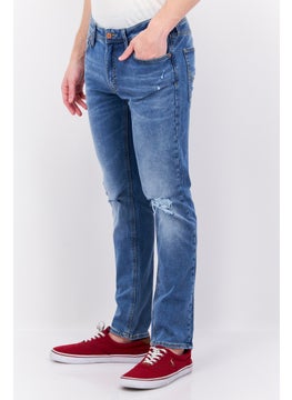 Jack Jones بنطلون جينز رجالي قابل للتمدد بقصّة عادية، أزرق  - Image 2