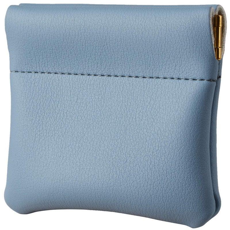 Travelambo Leather Squeeze Coin Purse Pouch Change Holder For Men & Women (Access Blue Classic) - Image 2