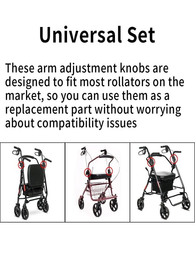 Toeloioh 3Pcs Knob Replacement Part Universal for Rolling Walker Rollator, Foldable Rollator Walker, Hand Propelled Walker etc, Aluminum 3 Point Knob,Rollator Walker Medline Walker Parts Accessories - Image 3