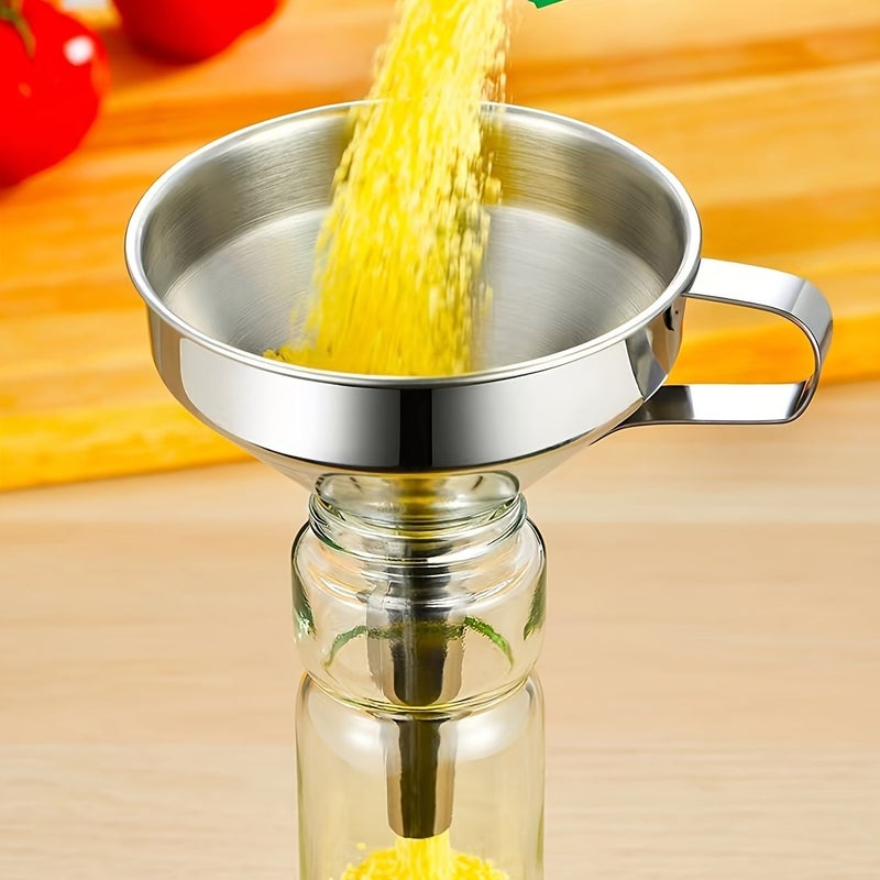 2pcs Stainless Steel Funnel And Ladle Set 5 12inch Wide Mouth For Oil Filling Filtering Seasoning - Image 2