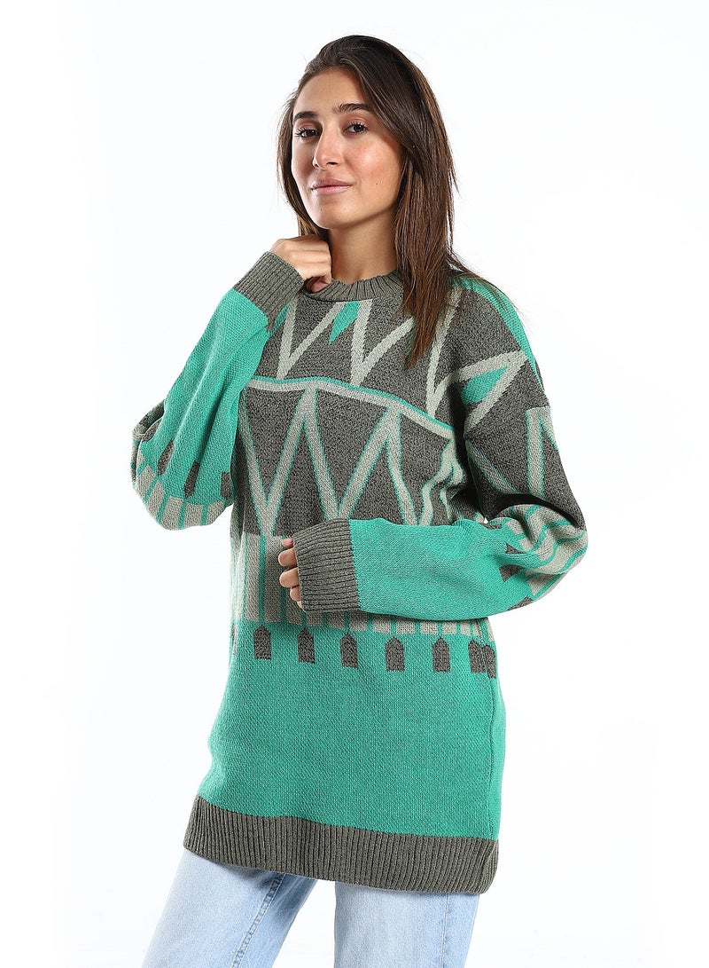 Caesar Wool women Pullover With Multi Design - Image 4