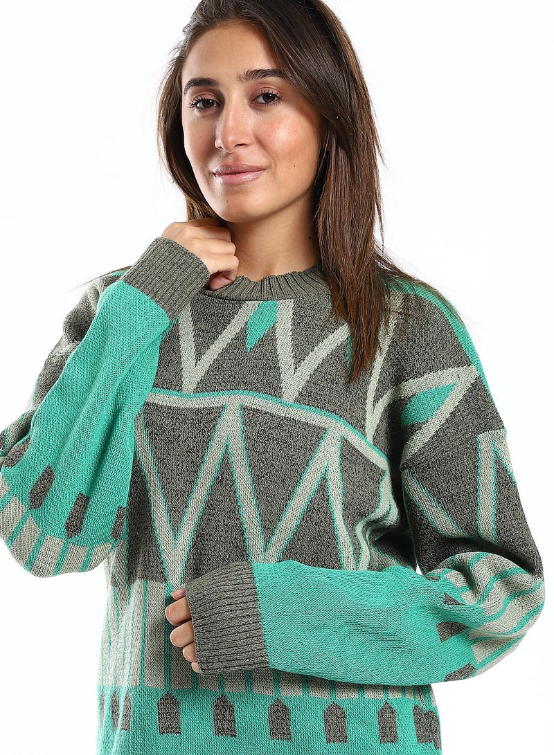 Caesar Wool women Pullover With Multi Design - Image 3
