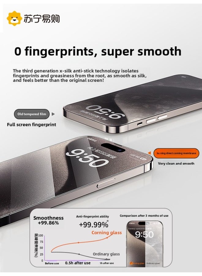Generic - [imported Corning] Applicable To For Iphone 15 Toughened Film For Iphone14Pro Mobile Phone 11 Anti-peep 13ProMax Full-Colour:[collection + Purchase] Enjoy Extended Warranty And 1-year Replacement✓Damage Compensation Guaranteed✓Tmall Direct Delivery-Size:For Iphone 14 Pro - Image 1