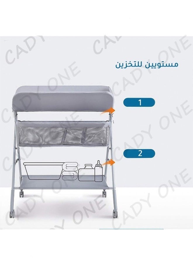 Cady One - Portable Foldable Baby Changing Table With Wheels For Infant, Waterproof Diaper Pad Topper - Image 1