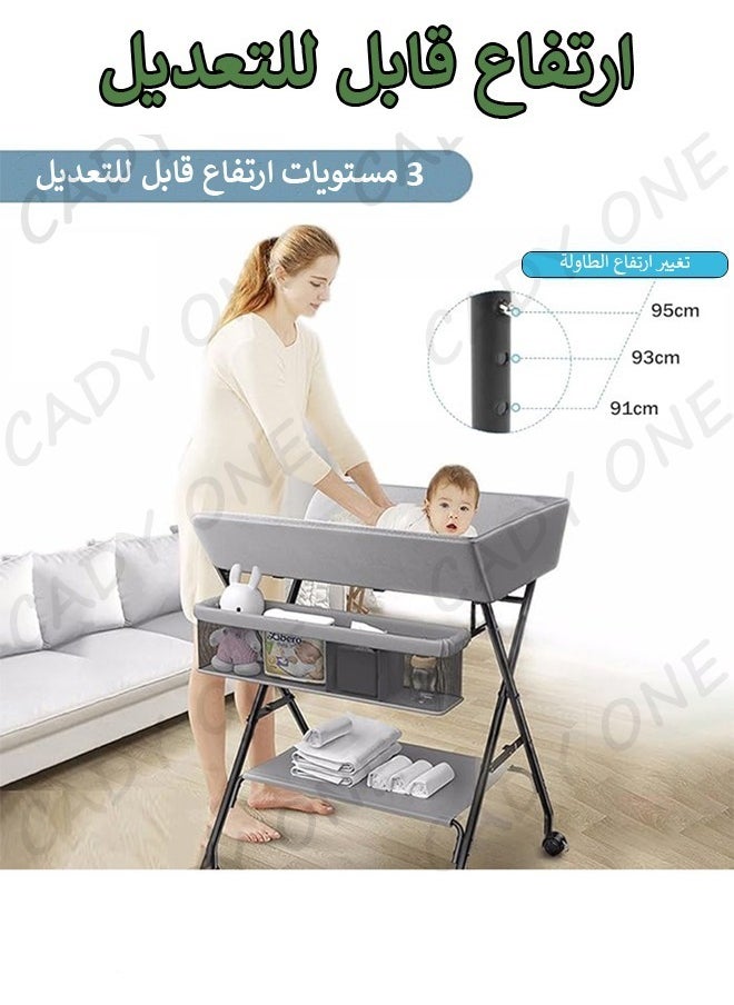 Cady One - Portable Foldable Baby Changing Table With Wheels For Infant, Waterproof Diaper Pad Topper - Image 1