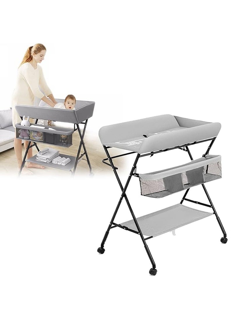Cady One - Portable Foldable Baby Changing Table With Wheels For Infant, Waterproof Diaper Pad Topper - Image 1