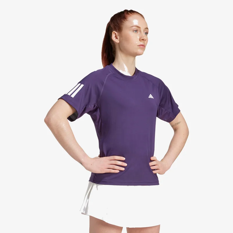 Adidas Aurora Plum Club 3-Stripes Tennis Climacool T-Shirt for Women | Best Price UAE