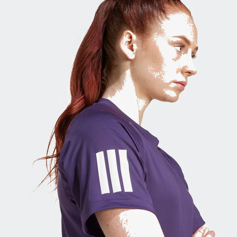 Adidas Aurora Plum Club 3-Stripes Tennis Climacool T-Shirt for Women | Best Price UAE