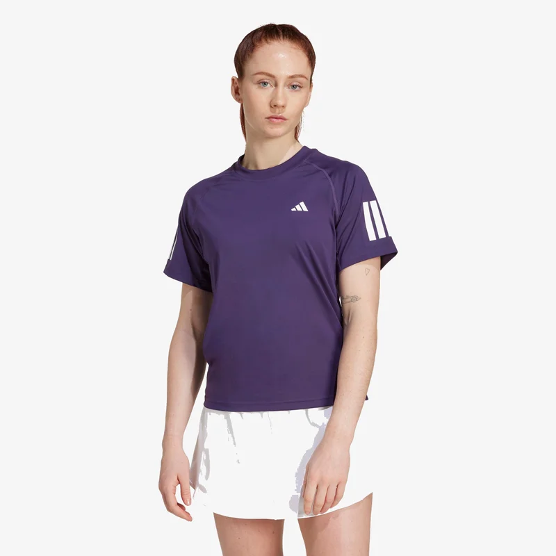 Adidas Aurora Plum Club 3-Stripes Tennis Climacool T-Shirt for Women | Best Price UAE