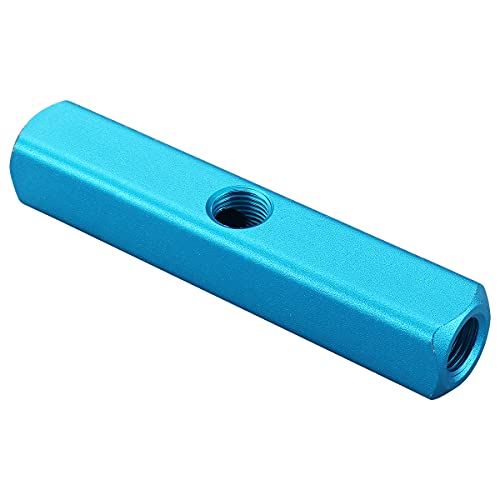 Baomain Aluminum Air Manifold Block, 4-Way 7-Port, 1/4" PT Threaded for Pneumatic Systems - Image 3