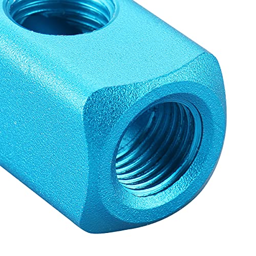 Baomain Aluminum Air Manifold Block, 4-Way 7-Port, 1/4" PT Threaded for Pneumatic Systems - Image 4