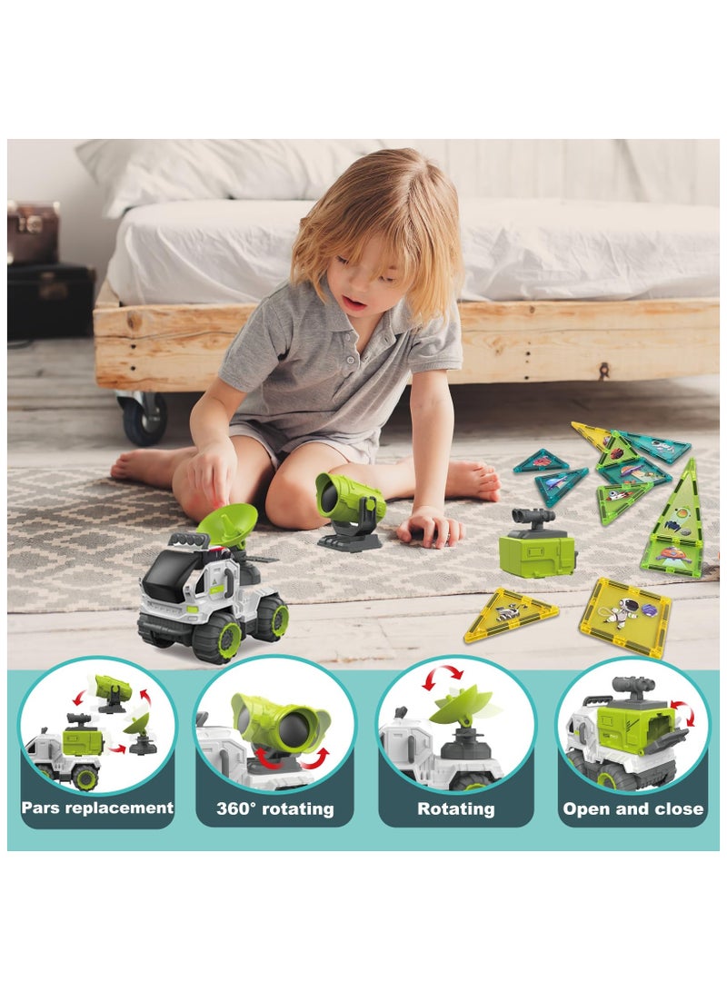 SYOSI Kids Magnetic Tiles Toys, Magnetic Tiles Building Block Set Magnet Tiles Educational Toy Space Adventure Learning Construction Magnetic Toys Set, for 3+ Year Old Boys and Girls - Image 4