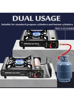 Halamine Camping Gas Stove, Stainless Steel Gas Stove, Portable For Trips And Camping, with a Outdoor Carrying Cas, Black  - Image 4