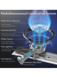 Halamine Camping Gas Stove, Stainless Steel Gas Stove, Portable For Trips And Camping, with a Outdoor Carrying Cas, Black  - Image 5