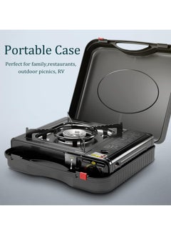 Halamine Camping Gas Stove, Stainless Steel Gas Stove, Portable For Trips And Camping, with a Outdoor Carrying Cas, Black  - Image 3