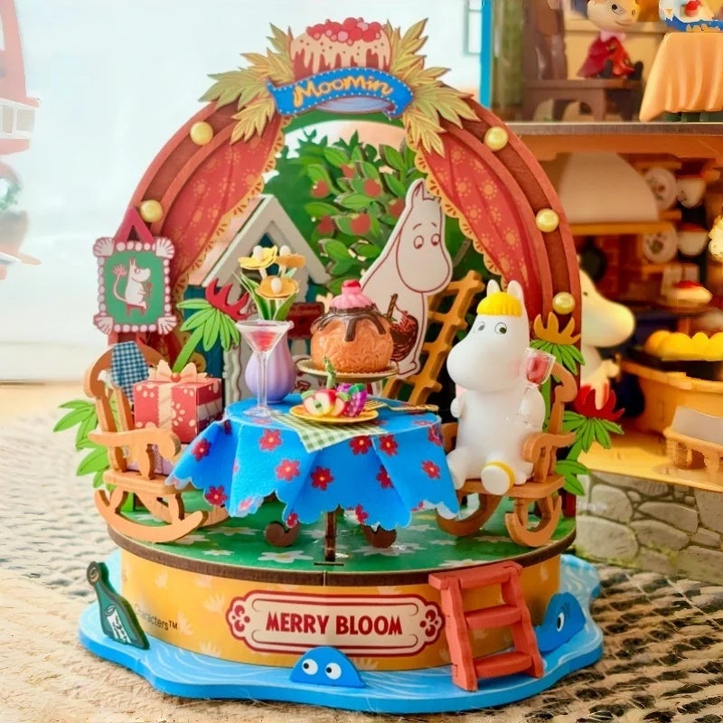 رولايف مجموعة مكعبات بناء Rolife Moomin House Wooden Building Blocks Moomin Valley Assembly Model Garden Party Forest Camp Desktop Ornament Toy Gifts, DA011 8714368 - Image 5