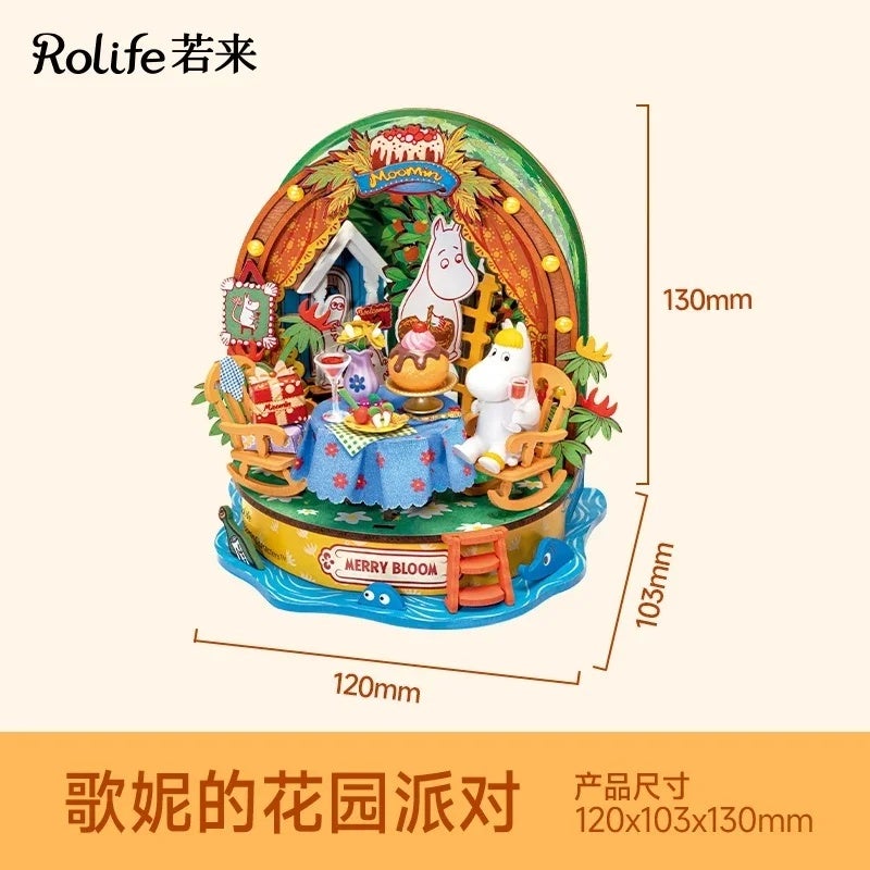 رولايف مجموعة مكعبات بناء Rolife Moomin House Wooden Building Blocks Moomin Valley Assembly Model Garden Party Forest Camp Desktop Ornament Toy Gifts, DA011 8714368 - Image 1