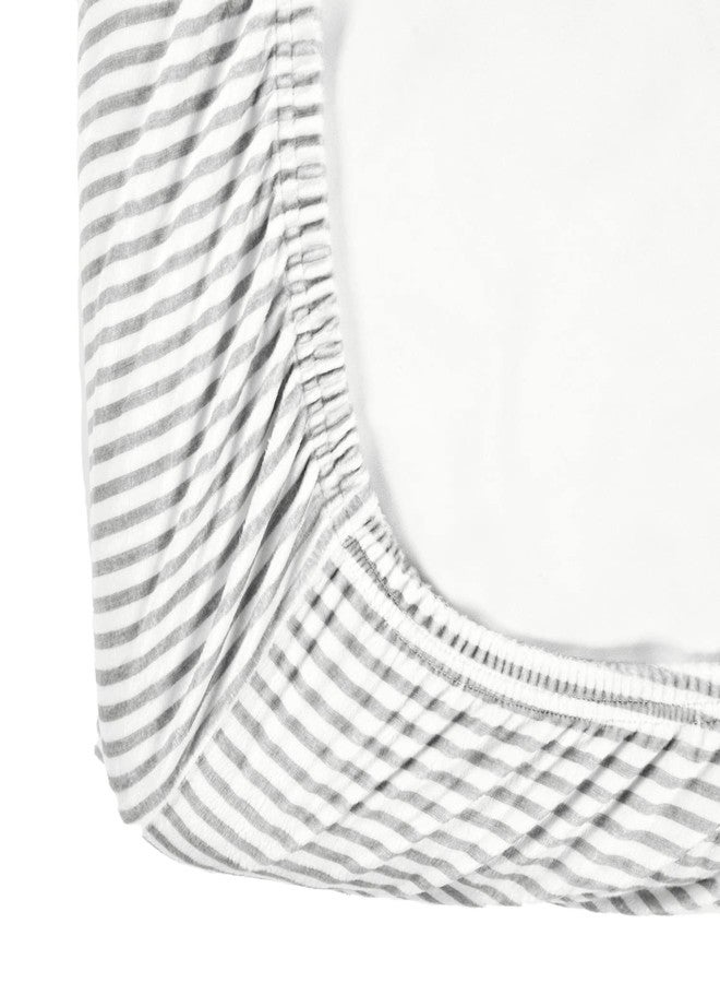 Lush Decor Baby Stripe Soft & Plush Fitted Crib Sheet, 52"x 28" x 9", Gray & White - Image 5