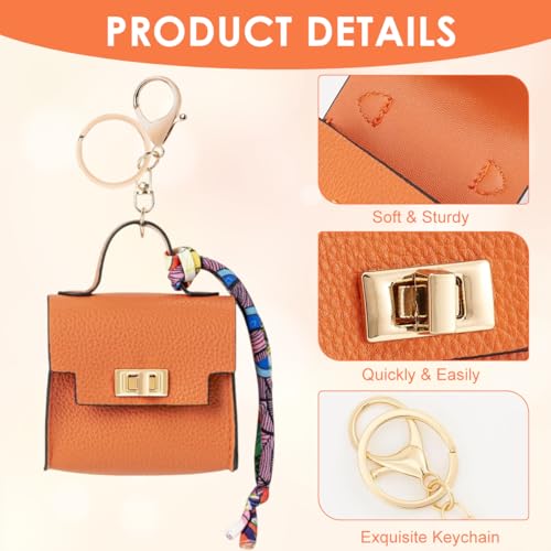 SANNIDHI® Bag Charm Mini Backpack Keychain for Women Small Pouch Coin Purse Headset Bag Key Ring for Woman Girls - Image 3