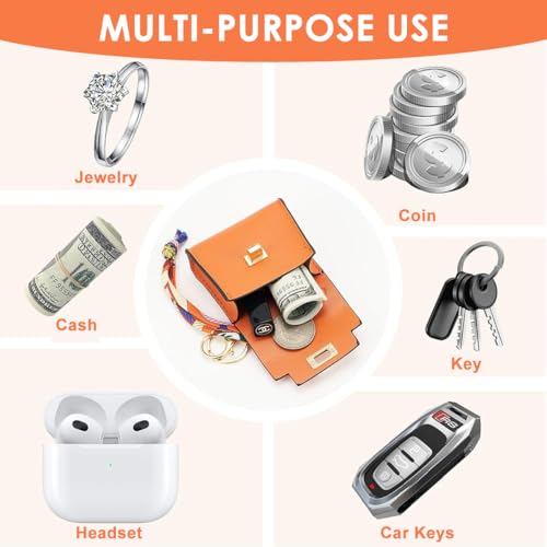 SANNIDHI® Bag Charm Mini Backpack Keychain for Women Small Pouch Coin Purse Headset Bag Key Ring for Woman Girls - Image 4