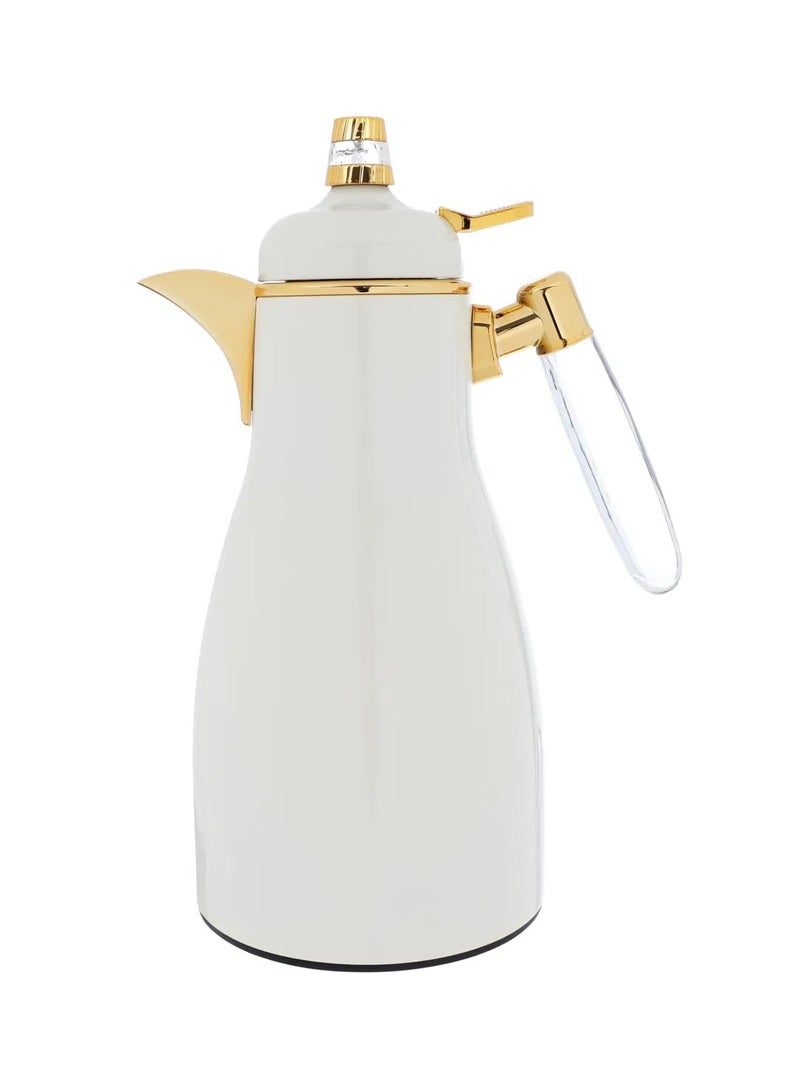 السيف غاليري طقم ترامس ميمونة السيف غاليري، قطعتين، 1/ 1 لتر، حافظة داخلية زجاج حراري، هيكل خارجي استيل - لؤلؤي - Image 3