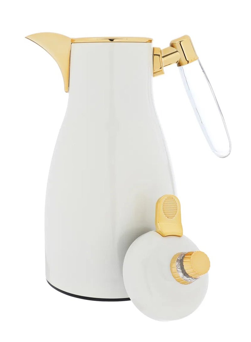 السيف غاليري طقم ترامس ميمونة السيف غاليري، قطعتين، 1/ 1 لتر، حافظة داخلية زجاج حراري، هيكل خارجي استيل - لؤلؤي - Image 5