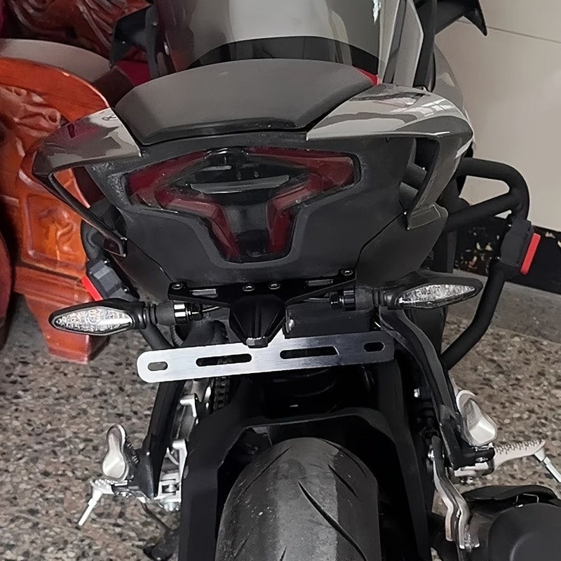 حامل لوحة الترخيص لدراجة Cfmoto 450SR الجديدة أسود خلفي لوحة ترخيص حامل غطاء مصباح خلفي معدل قابل للتعديل 2022 2023 - Image 4