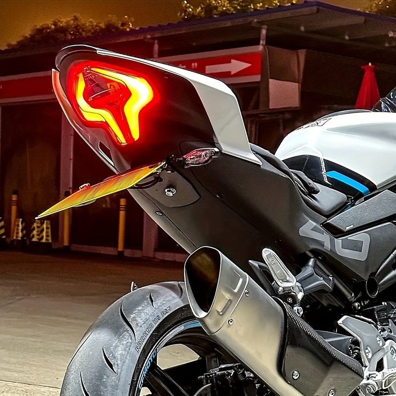 حامل لوحة الترخيص لدراجة Cfmoto 450SR الجديدة أسود خلفي لوحة ترخيص حامل غطاء مصباح خلفي معدل قابل للتعديل 2022 2023 - Image 5
