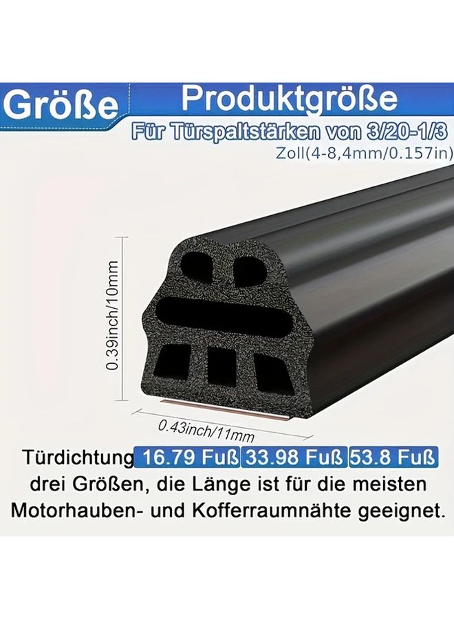 393 7 Inch Universal Self Adhesive Weatherstrip Three Layer Thickened Door Seal Strip Windproof Warmth Insulation Soundproof - Image 2