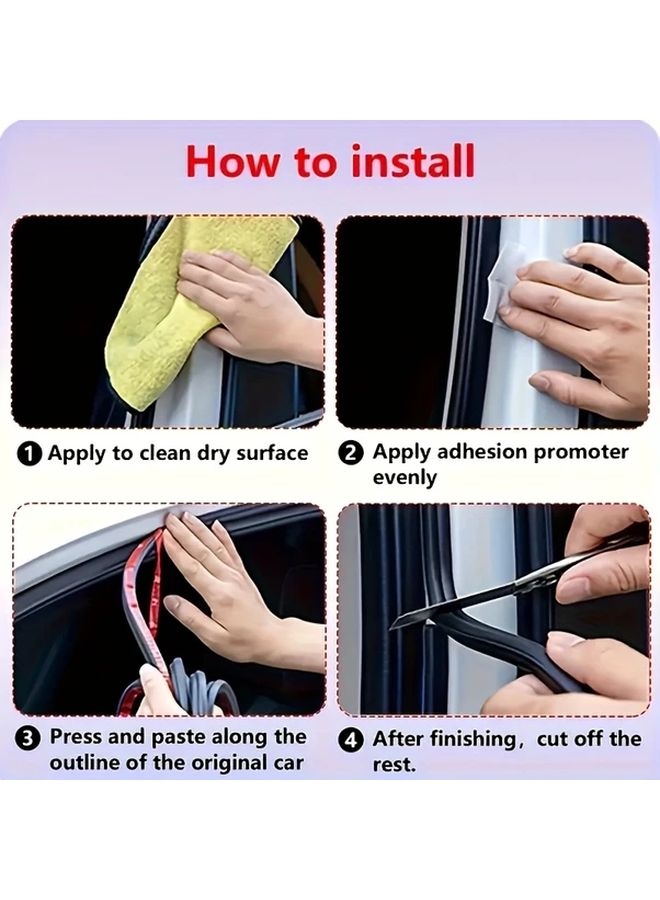 393 7 Inch Universal Self Adhesive Weatherstrip Three Layer Thickened Door Seal Strip Windproof Warmth Insulation Soundproof - Image 5