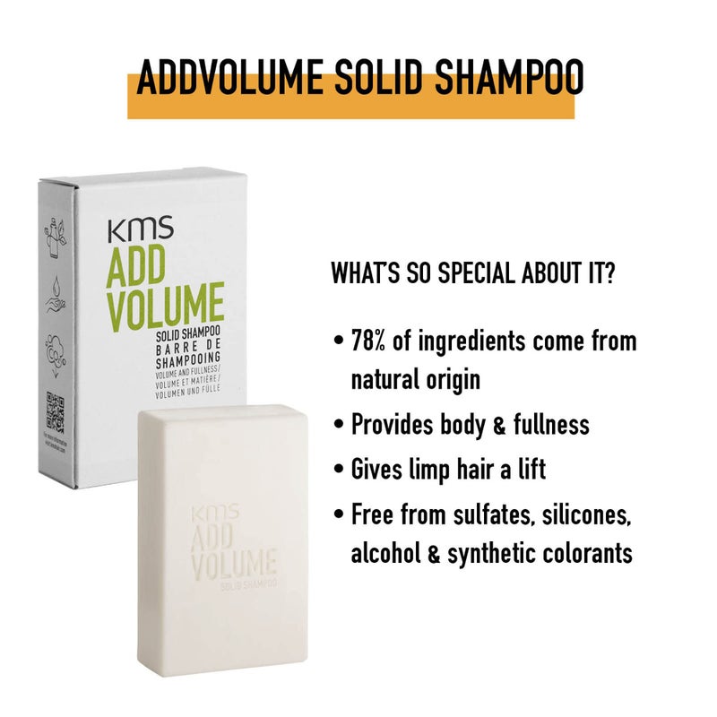 KMS ADDVOLUME Solid Shampoo, 2.64 fl. Oz (Pack of 1) - Image 3