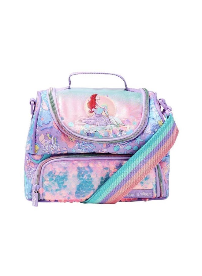 Little Mermaid Cartoon Print Bento Bag, Double-Layer Large Capacity Insulated Lunch Bag for Children, Portable Lunch Box for Students