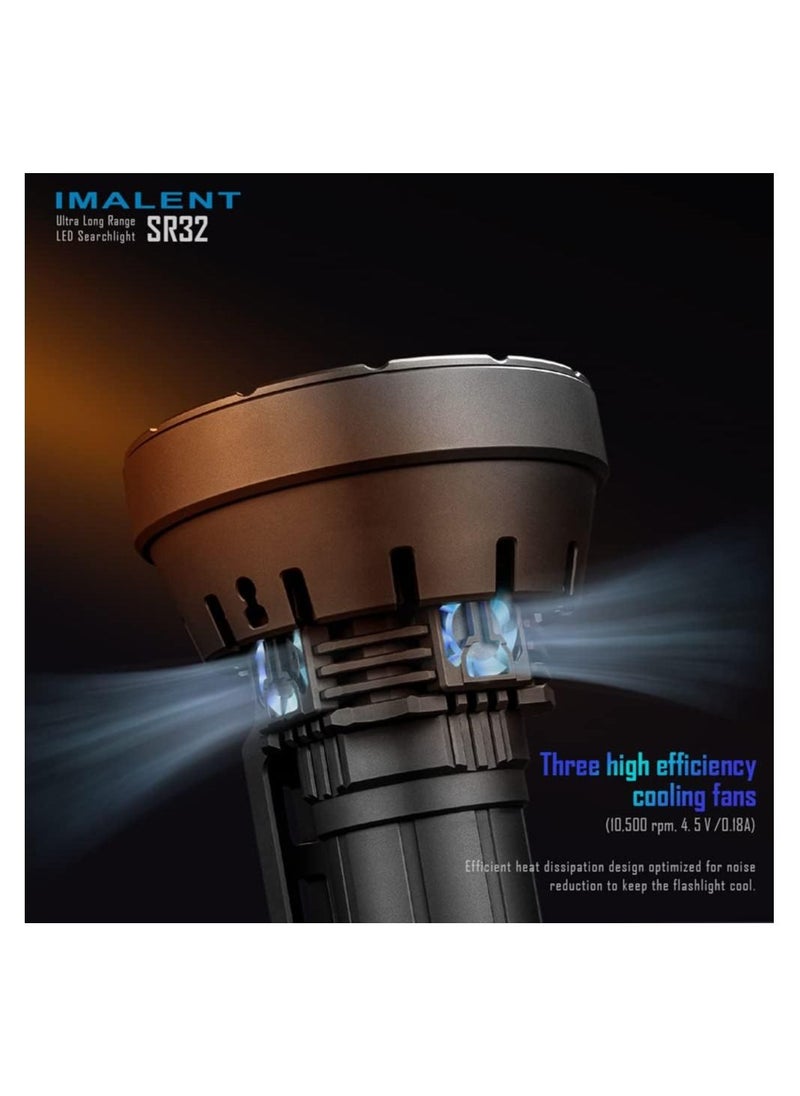 IMALENT IMALENT SR32 The Most Powerful Torch in the World 2023, Military Torch 120,000 Lumens Long Range 2050 m, 32pcs CREE XHP50.3 HI LED Best Equipment for Caving and Fishing  - Image 2