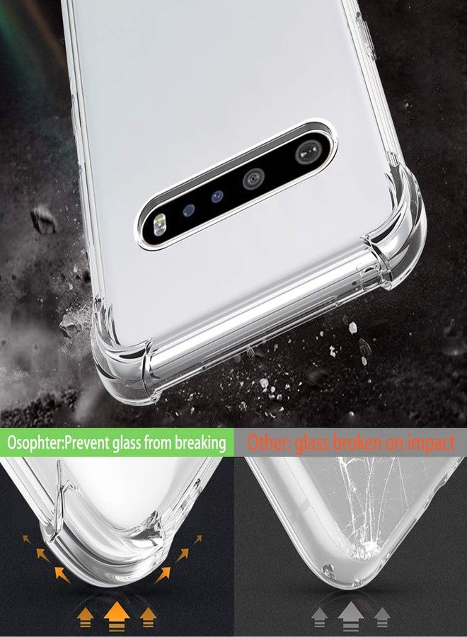 أوسوفر جراب Osophter لهاتف LG V60 ThinQ، جراب شفاف مقوى الزوايا مصنوع من مادة TPU المرنة الماصة للصدمات، غطاء هاتف LG V60 ThinQ (شفاف) - Image 3