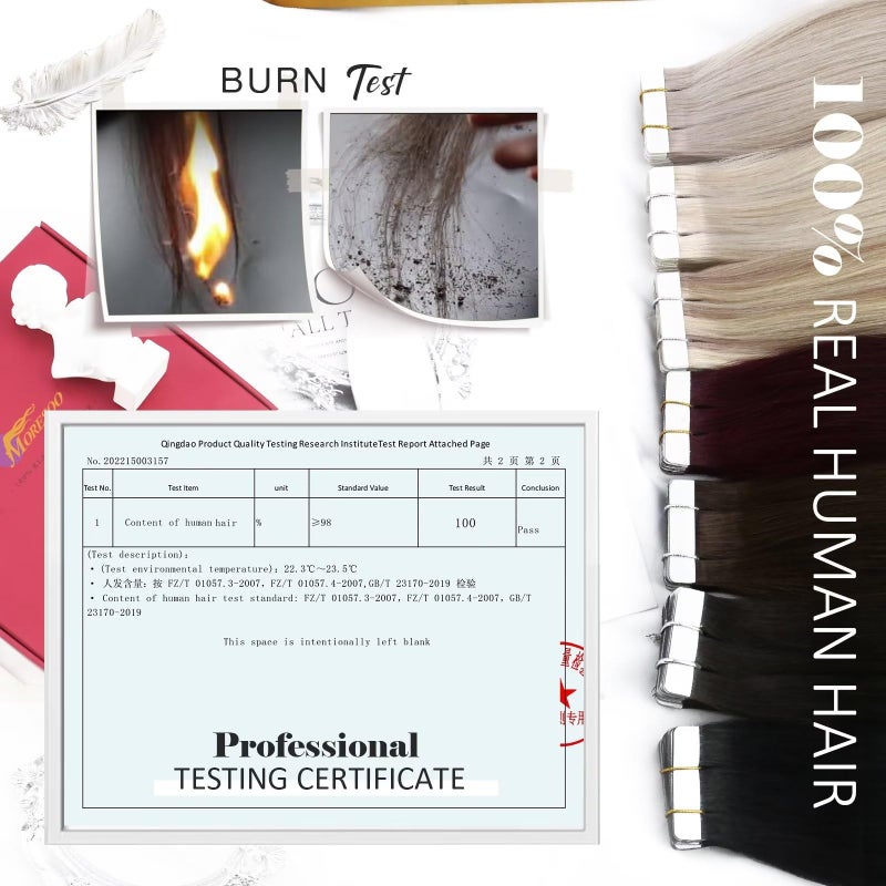 Moresoo Tape in Hair Extensions Human Hair #1 Jet Black Hair Tape in Human Hair Extensions Invisible Glue in Extensions Real Hair Straight 40 Pieces 100g 18 Inch - Image 3