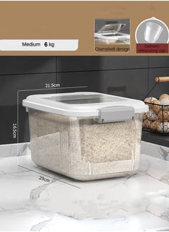 Haidue Kitchen Essentials Rice Container - 6Kg - White  - Image 3