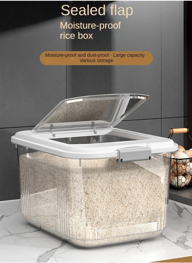 Haidue - Kitchen Essentials Rice Container - 7.5 Kg - White - Image 1