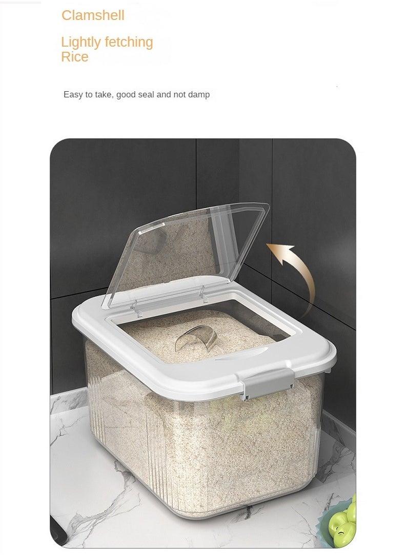 Haidue - Kitchen Essentials Rice Container - 7.5 Kg - White - Image 1
