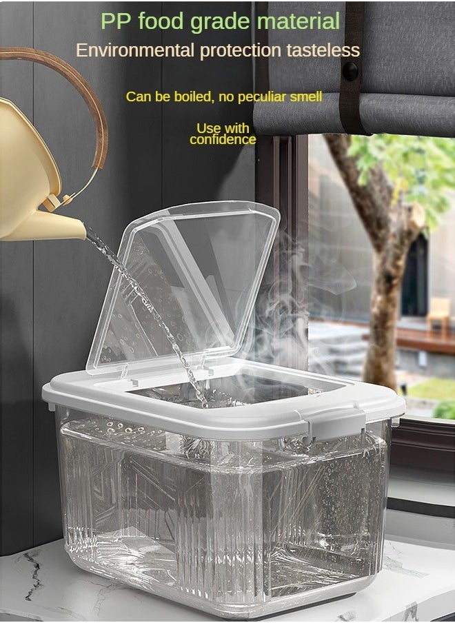 Haidue - Kitchen Essentials Rice Container - 7.5 Kg - White - Image 1