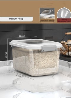 Haidue Kitchen Essentials Rice Container - 7.5 Kg - White  - Image 3