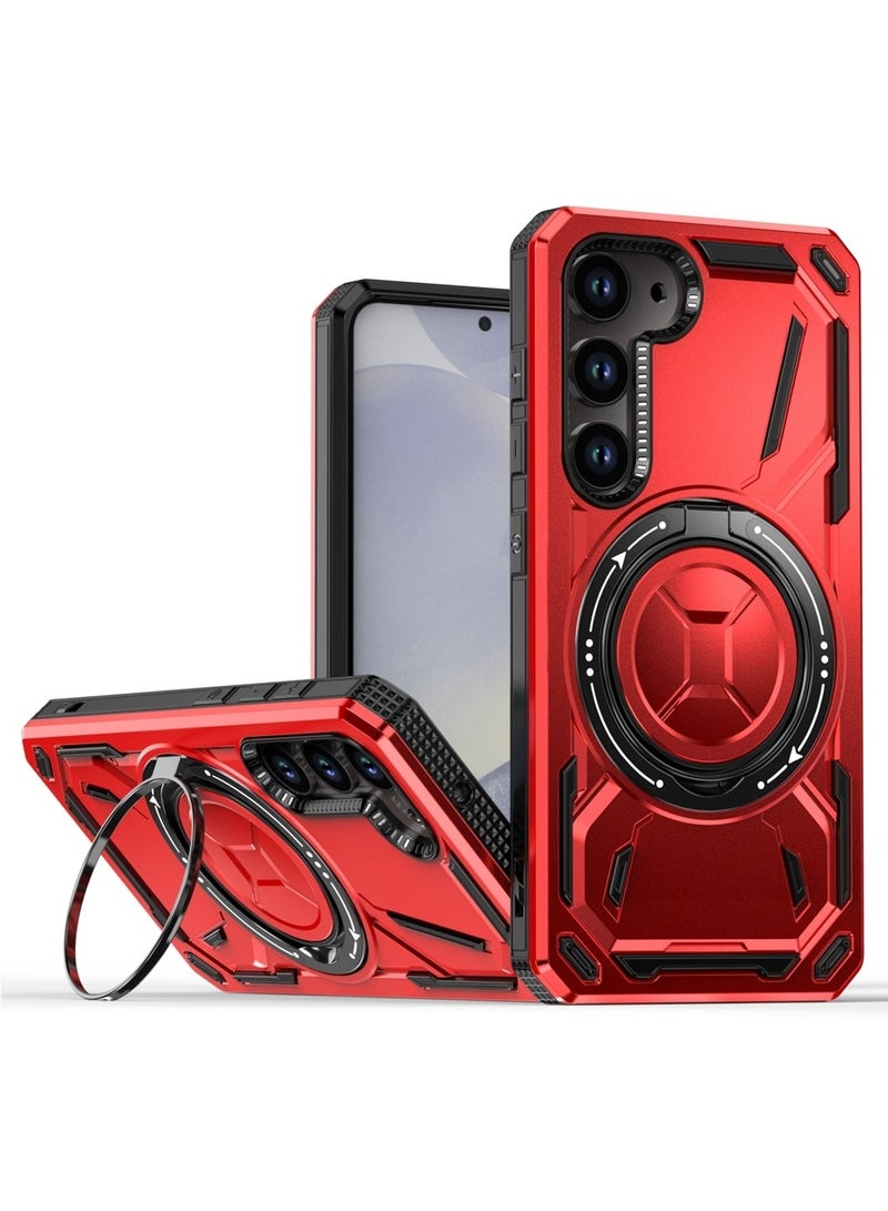 SHIELD EGYPT SHIELD EGYPT For Samsung Galaxy S24 Armored II Series Mag-Safe Magnetic Holder Phone Case (Red) - Image 1
