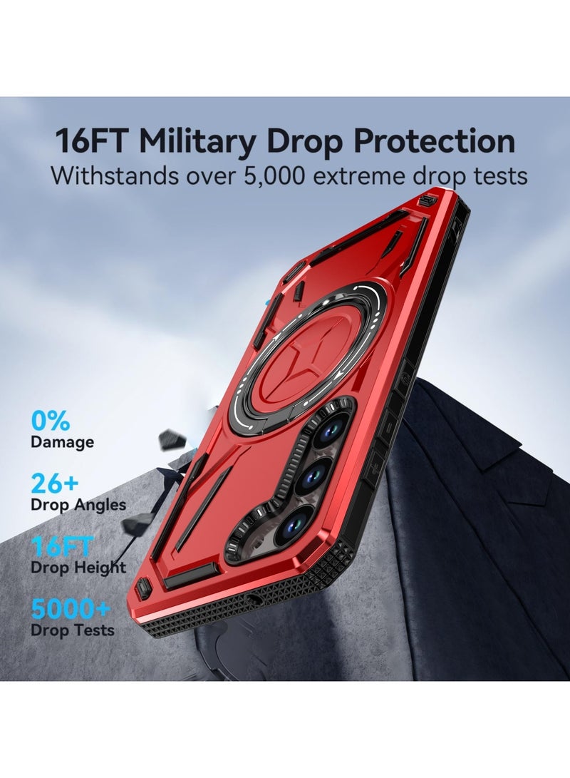SHIELD EGYPT SHIELD EGYPT For Samsung Galaxy S24 Armored II Series Mag-Safe Magnetic Holder Phone Case (Red) - Image 5