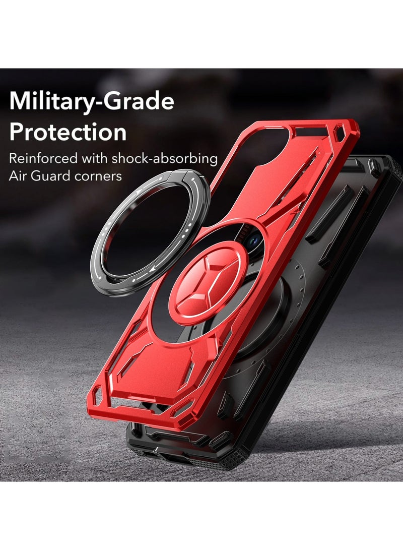 SHIELD EGYPT SHIELD EGYPT For Samsung Galaxy S24 Armored II Series Mag-Safe Magnetic Holder Phone Case (Red) - Image 2