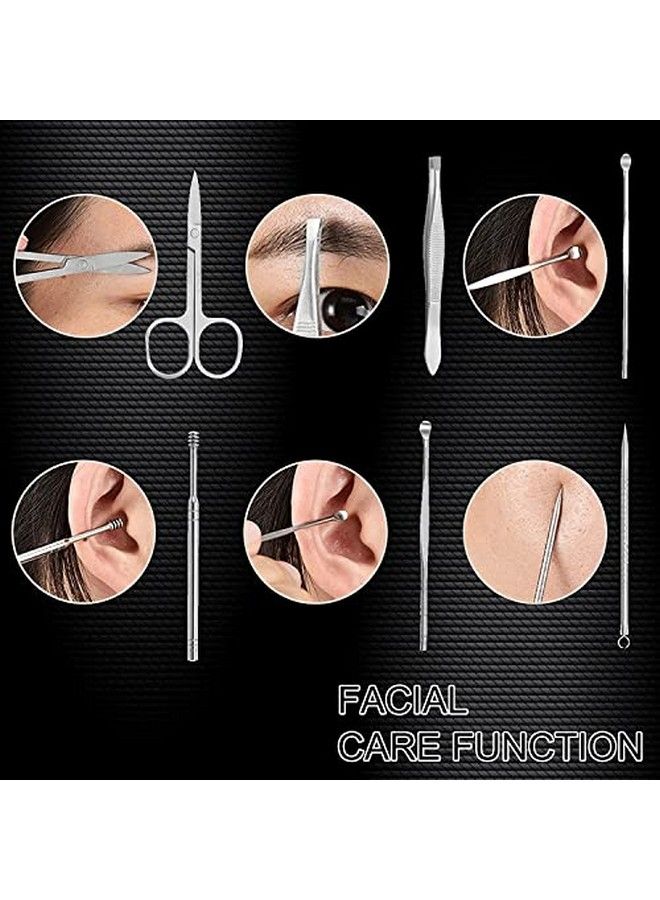 DOCOSS 19 In 1 Stainless Steel Manicure Kit Nail Cutter For Men Women Manicure Pedicure Kit With Grooming Kit Acne Needlenail Filer Kit Nail Cutter Set With Leather Case - Image 5