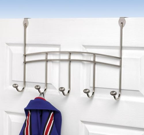 Spectrum Diversified Duchess 5-Hook Rack Over-The-Door, Satin Nickel - Image 3